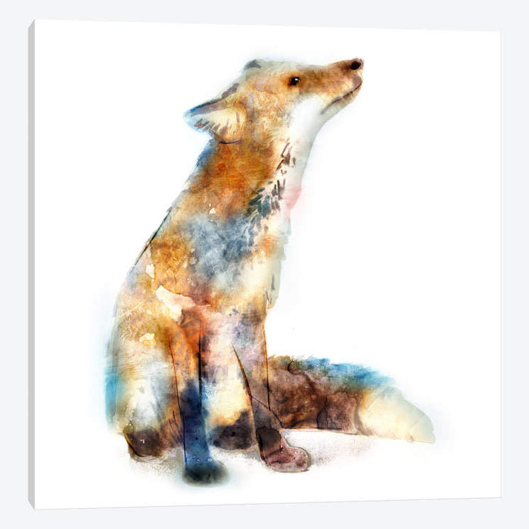 Fox par Edward Selkirk - reproduction d'art sur toile tendue, H 37 po x l 37 po x P 1,5 po