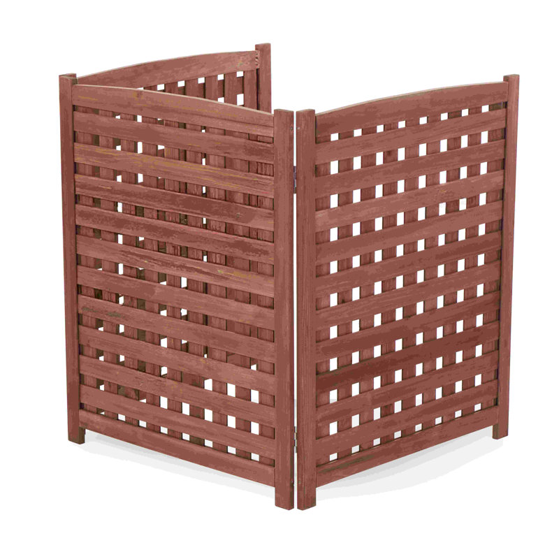 Écran d'intimité 38 po x l 32 po avec 3 panneaux, Brun