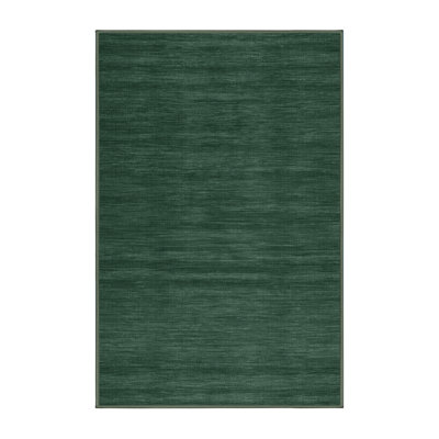 Machine Washable Solid Green Area Rug