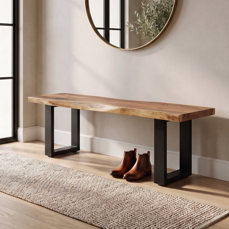 Banc en bois massif Beames 48 "Beats, Naturel