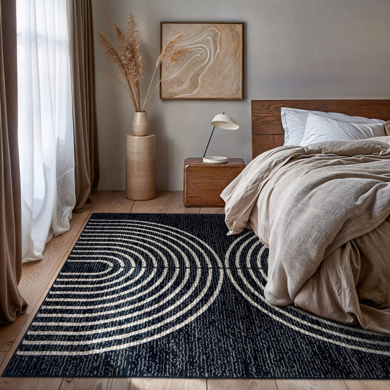 Tapis contemporain à arche contemporaine, Rectangle 7 pi 10 po x 10 pi