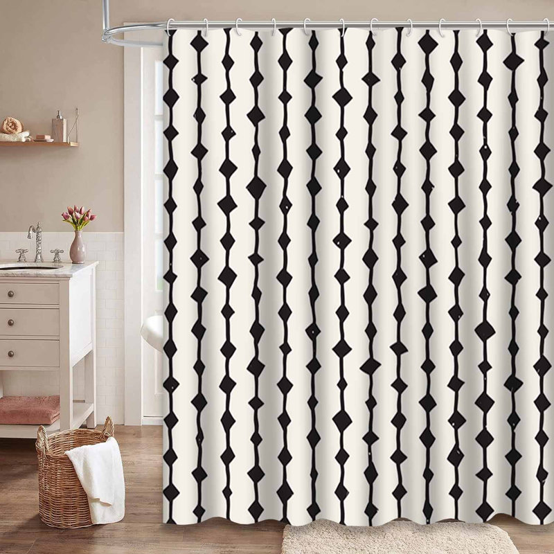 Rideau de douche blanc sans couture à 12 crochets, L 72 po x l 78 po
