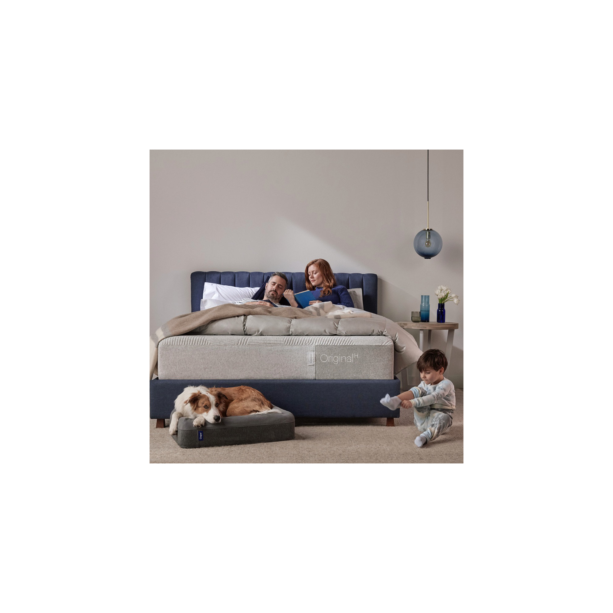 The Casper Dog Bed, Medium (33" W x 25" D x 6" H), Gray