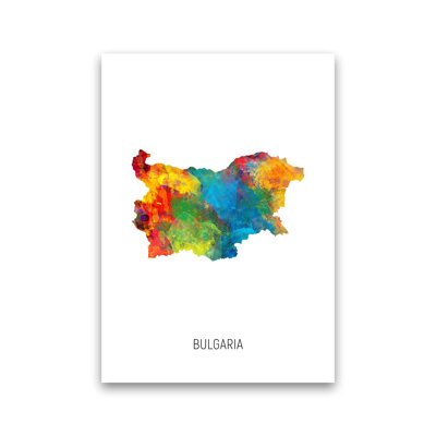 Bulgaria Watercolour Map by Michael Tompsett - Print