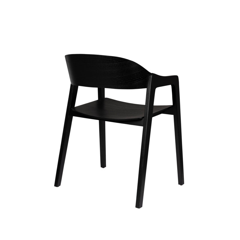 Westlake Solid Wood Arm Chair, Black