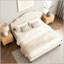 Grand lit plateforme tapissier avec tête de lit ajustable, tissu en lin, style simple et moderne, robuste et confortable