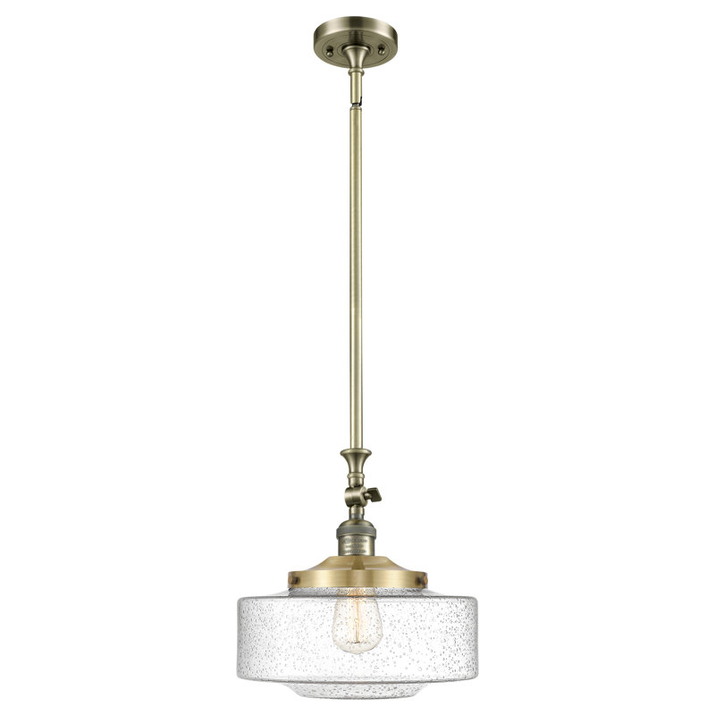 Mini luminaire suspendu inclinable suspendu 1 lumière Franklin Restoration - Bridgeton - ampoule DEL - abat-jour, Grainé