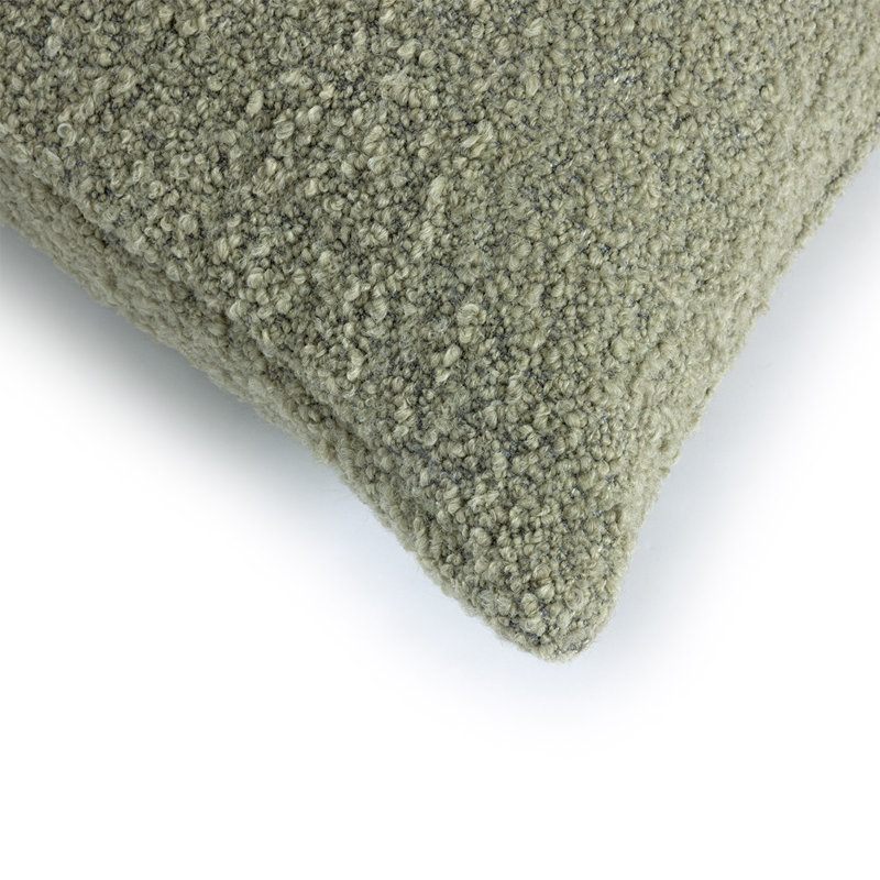 BOUCLETTE Pillow Cover & Insert, Rectangle 13"H x 22"W, Green