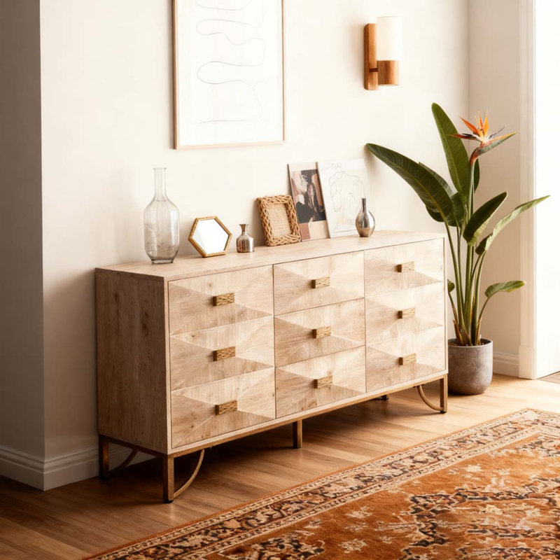 59.44" Light Wood Sideboard Buffet