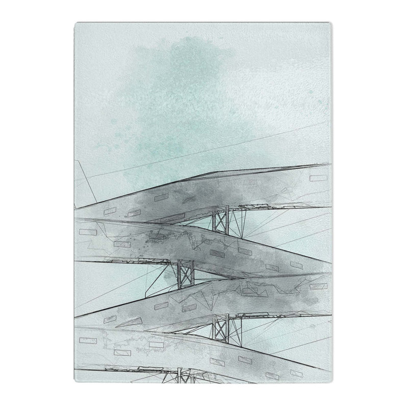 Tempered Glass Sketching the Architecture Vol.33 Chopping Board, 20 cm x 28.5 cm