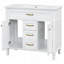 Meuble-lavabo autoportant de 36 pouces avec lavabo en céramique, tiroir supérieur rabattable et portes à fermeture en douceur, combinant style et efficacité de rangement-129184510