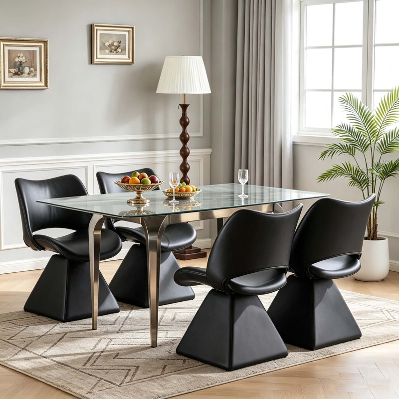 Chaises de salle à manger pivotantes, Noir