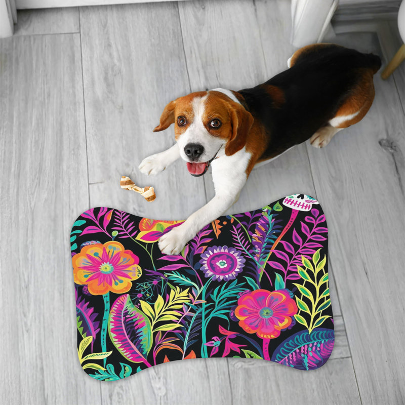 Tapis vibrant en forme d'os 1 pièce Vibrant Skulls, 14"