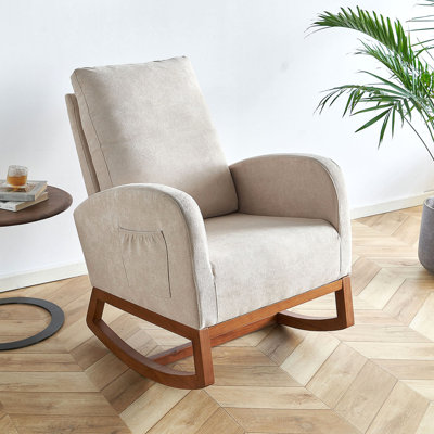 Chaise berçante moderne en lin 27,56 po