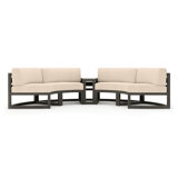 Avion 43" Wide Outdoor Curved Patio Sectional with Sunbrella Cushions