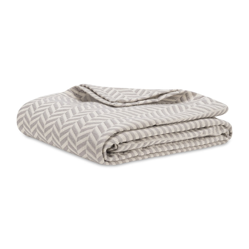 Shore Chevron Queen Blanket, King, Light Gray
