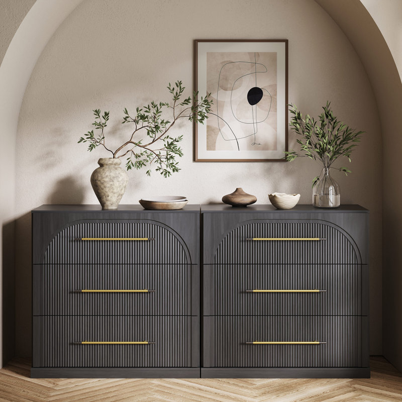 3-Piece Modular Sideboard Cabinet - C+2C - Ebony, Ebony