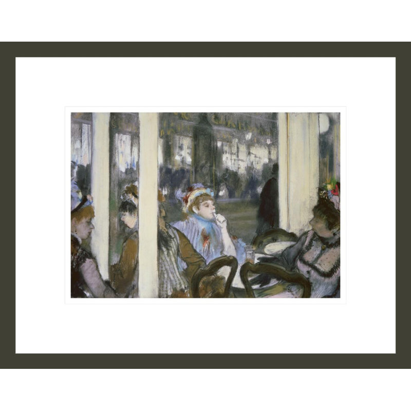 «Women on a Cafe Terrace» par Edgar Degas, impression giclée encadrée, H 13,32 po x l 16,75 po
