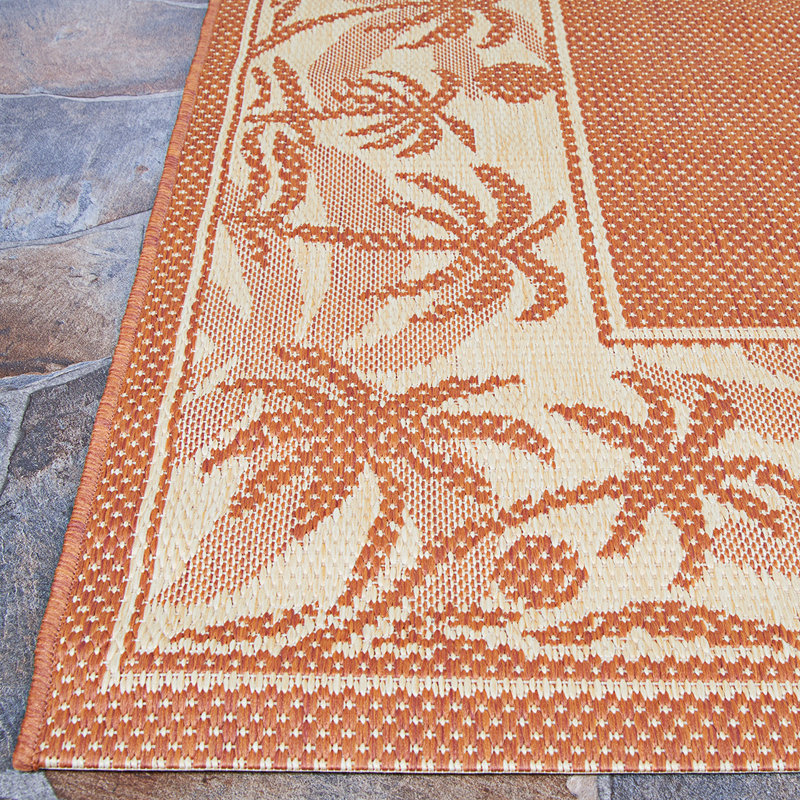 Tapis intérieur / extérieur floral Wegener, Tapis de couloir 2 pi 3 po x 7 pi 10 po