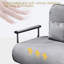 Fauteuil-lit pliant gris - Revêtement luxueux, métal, support réglable en métal doux