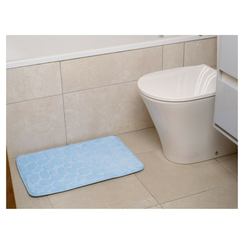 Non-Slip Bath Rug, Light Blue
