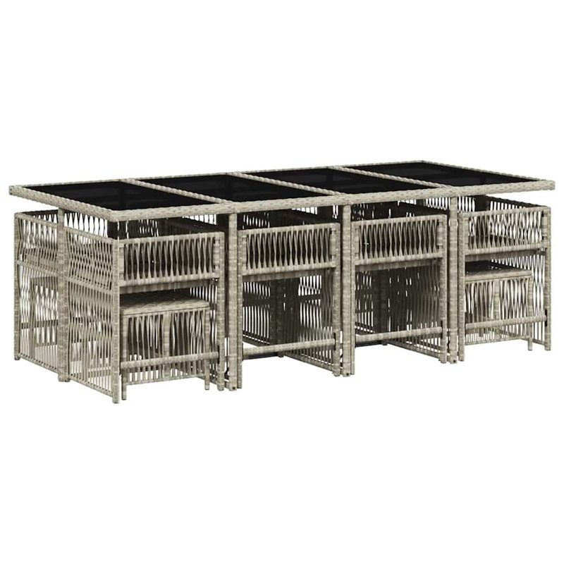 Patio Dining Set with, Light Grey, Black