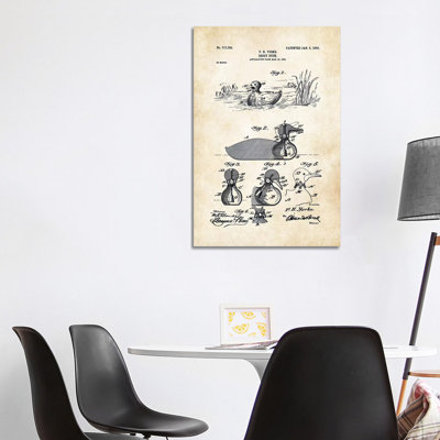 Duck Decoy (1903) by Patent77 - Wrapped Canvas Print
