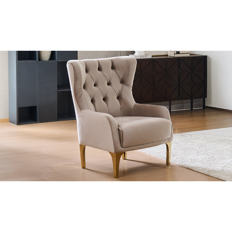 Chaise avec accoudoirs rembourrés Keivin, Taupe