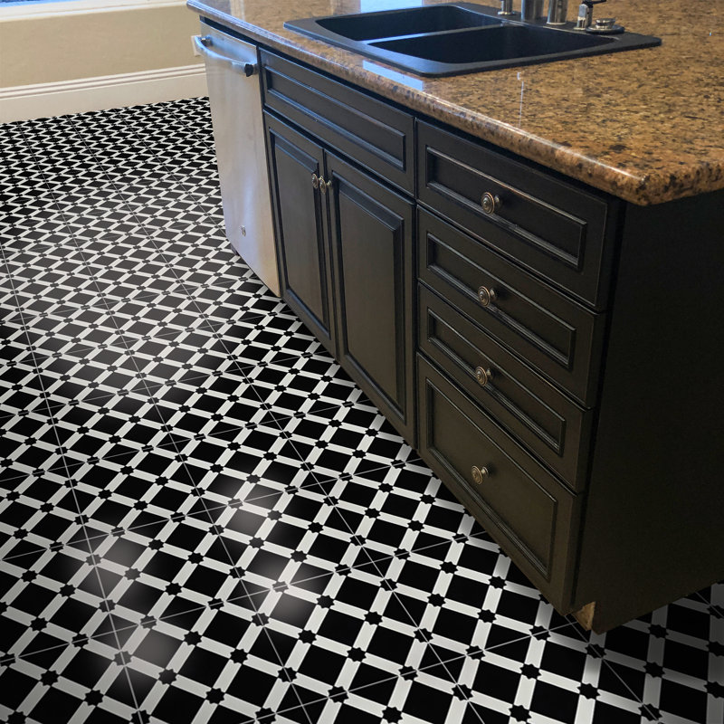 Ait Baha 8" x 8" Cement Patterned Wall & Floor Tile