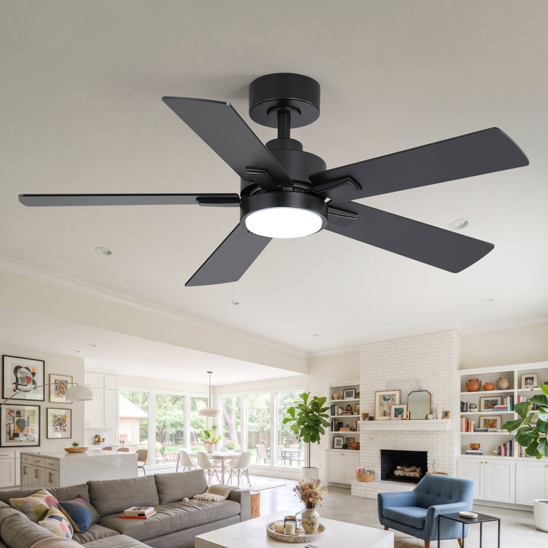 42" Ceiling Fan With Lights And Remote, 3 Color Temperatures, Quiet DC Motor, Reversible, for Bedroom Living Room Patio