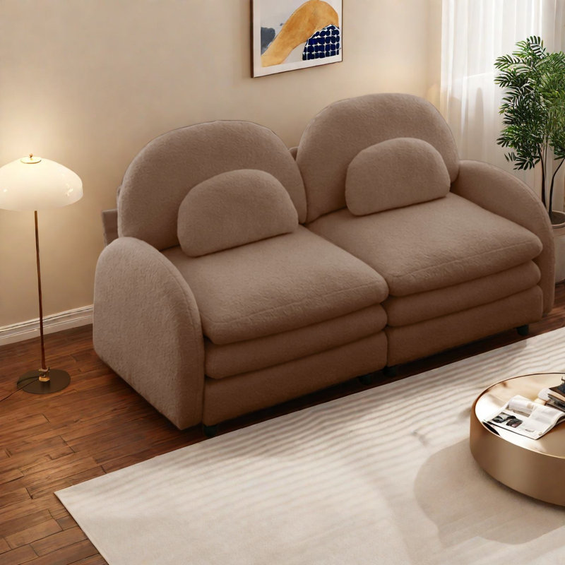 Causeuse courbée en tissu Cloud Comfort Sofas