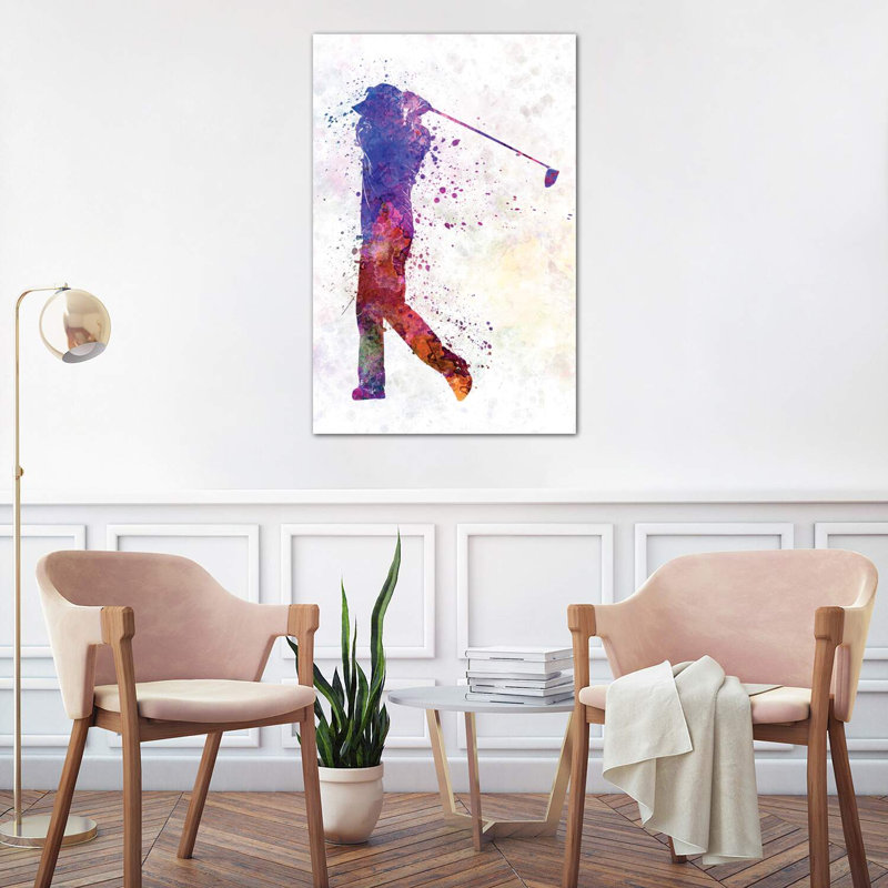 Golfer Swing Silhouette by Paul Rommer - Wrapped Canvas Print, 101.6 cm H x 66.04 cm W x 3.175 cm D