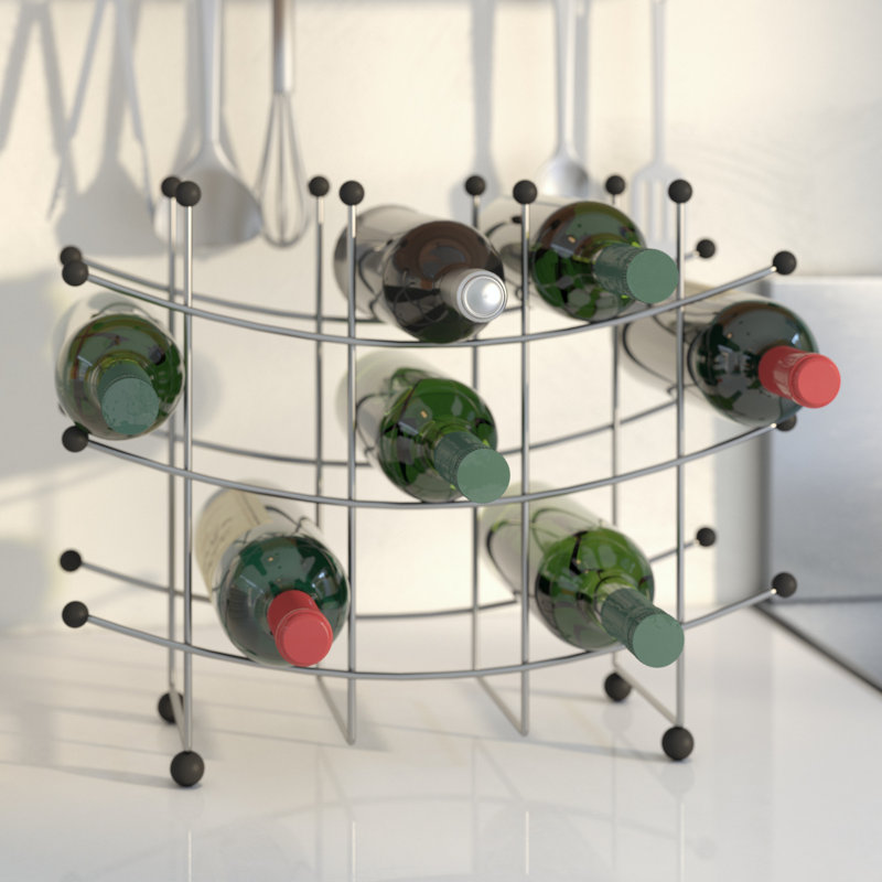 Holbrook Tabletop Wine Bottle Rack in Silver