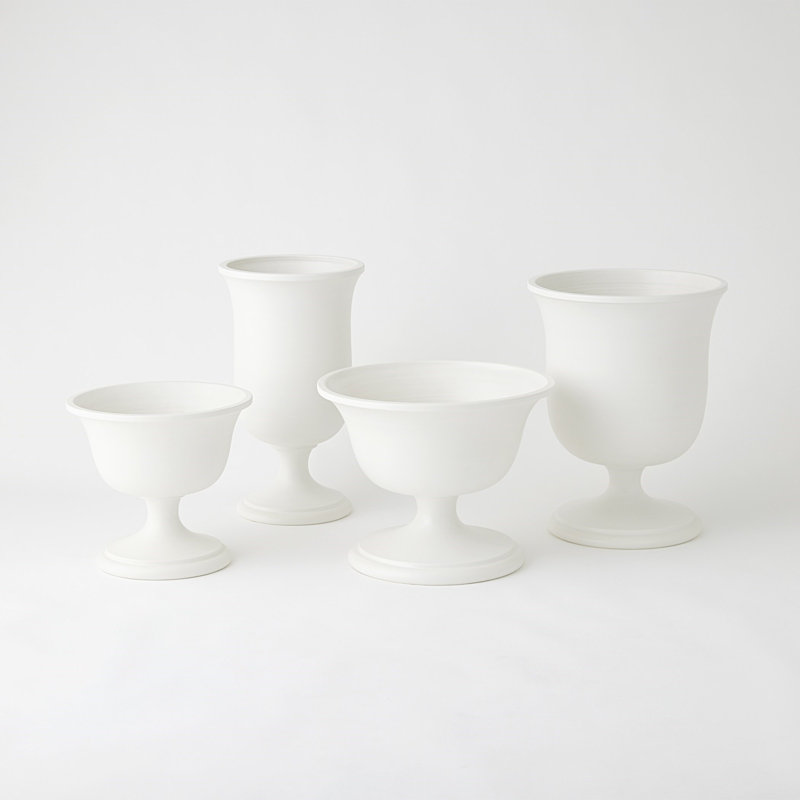 Villa Chalice Vase-Matte White-Sm, 19.75" H x 15.75" W x 15.75" D