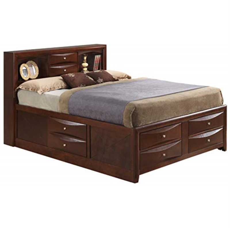 Marilla Bookcase Storage Bed, Full / Double, Cherry