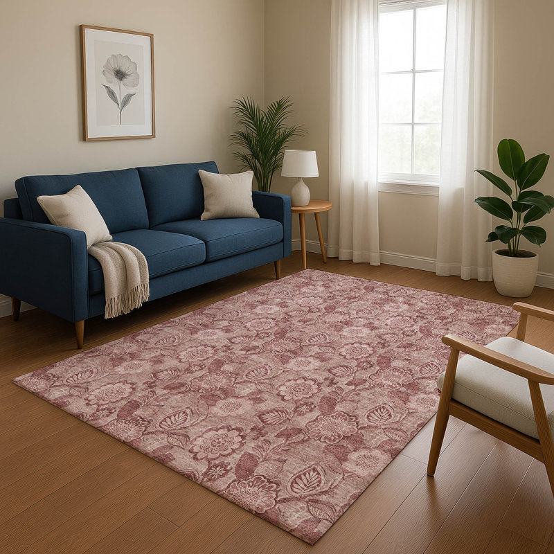 Tapis floral lavable à la machine Premium AMF1939, Rectangulaire 3 pi x 5 pi