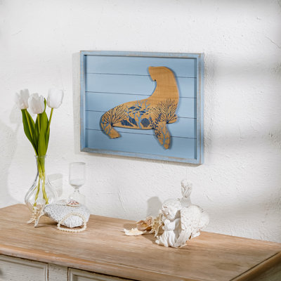 Décoration murale en bois otarie rustique