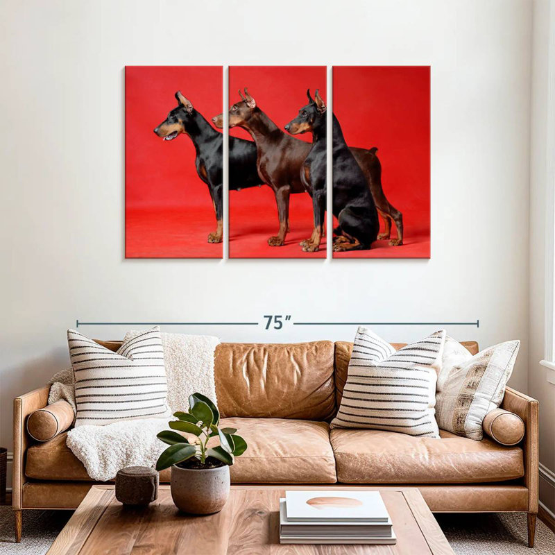 Brampt Doberman Trio, 36" H x 57" W