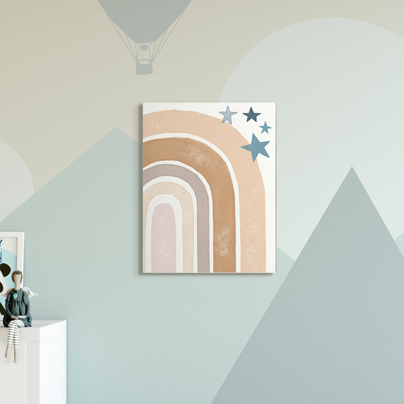 Désert arc-en-ciel arches brunes avec étoiles bleues, Toile tendue, H 30 po x l 24 po x P 1,5 po