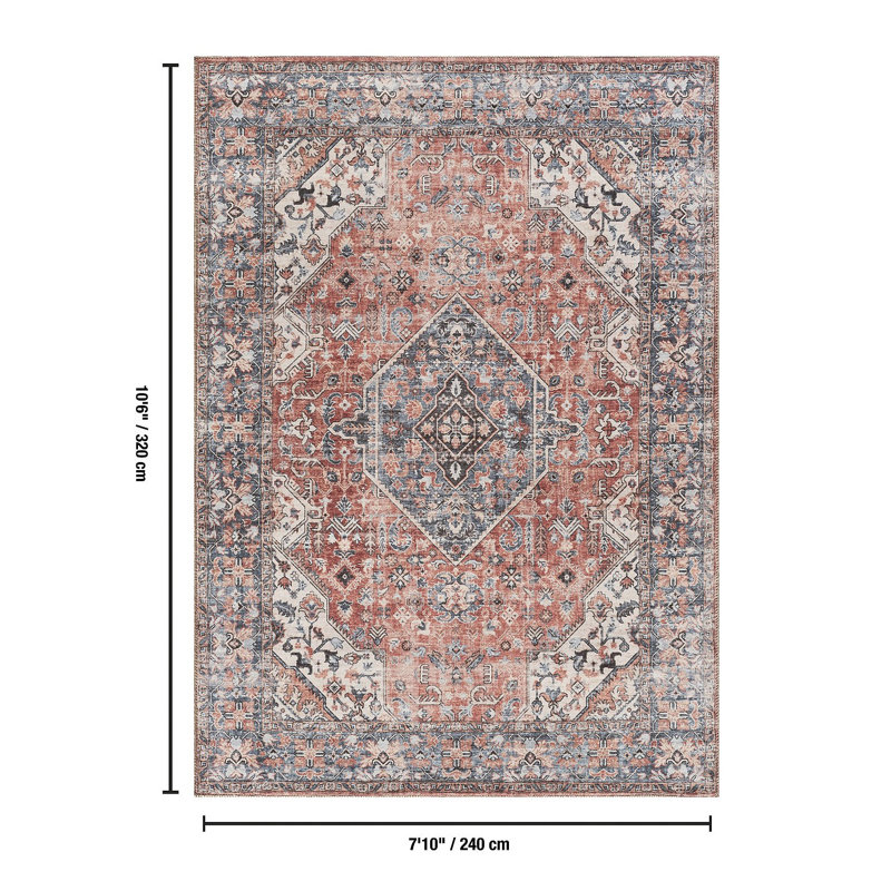 Majestic Rose Area Rug, Rectangle 7'10" x 10'6"