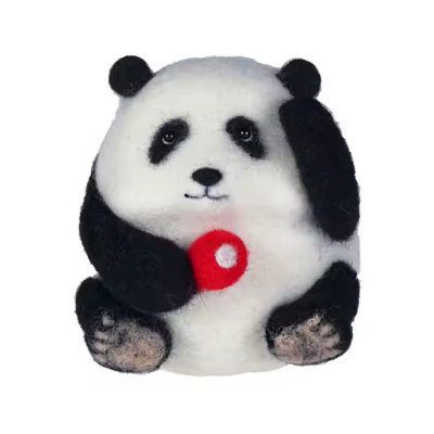 Trousse de feutrage à aiguilles Panda. Ensemble de bricolage en laine Wizardi F07N8-W471