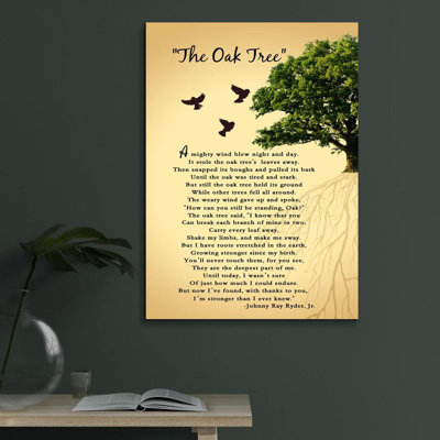 The Oak Tree Poem Wall Art, Inspirational Canvas Print Wall Decor Mighty Oak Tree Poem About Life Pictures  Positive Office Decor Nature Wall Art Motivational Poetry Room Home Decor Quote Poetry Poster