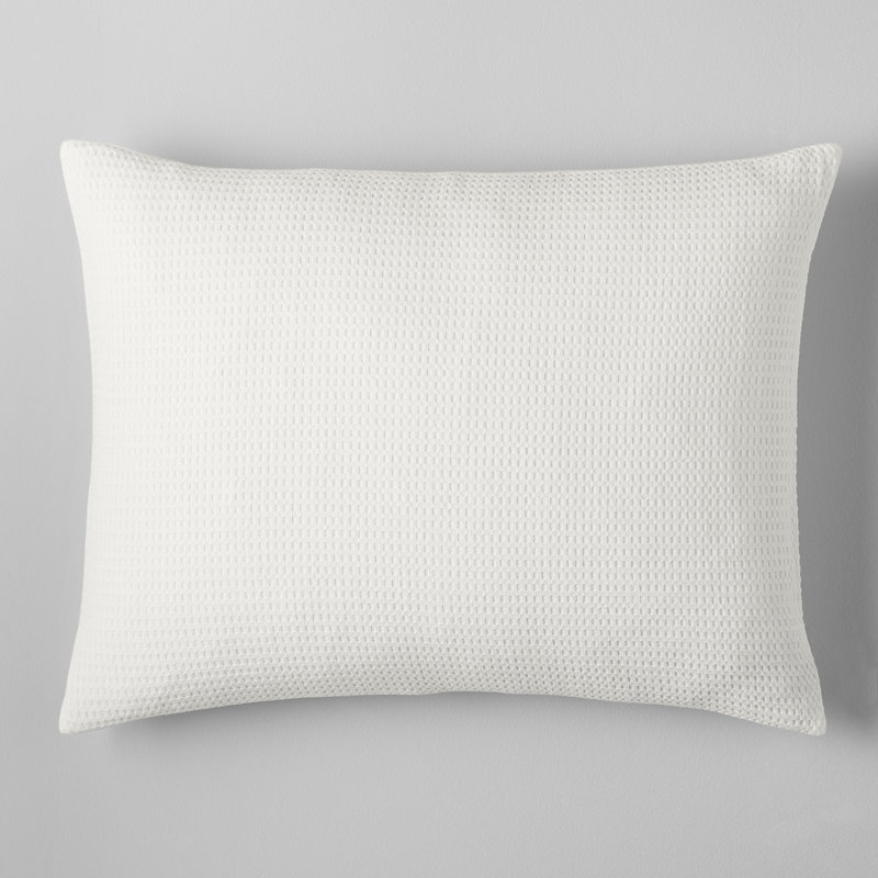 Felix Cotton Waffle Sham Set, White, King