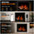 Litestar 35-inch Smart Electric Fireplace Insert with breathing logs, black rock & crushed ice rocks (Model: ZEF35X)-1394694984