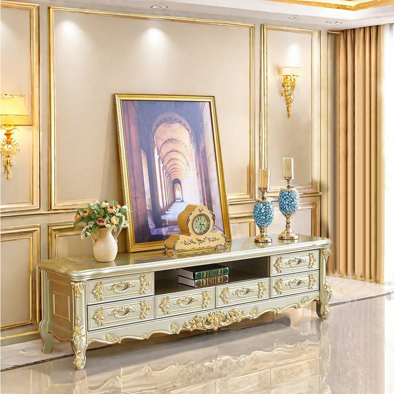 Meuble télé luxueux de style européen, 78.74"