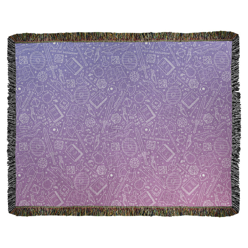 Couverture en coton tissé Katelyn Elizabeth, l 50 po x L 60 po, Bleu / rose clair