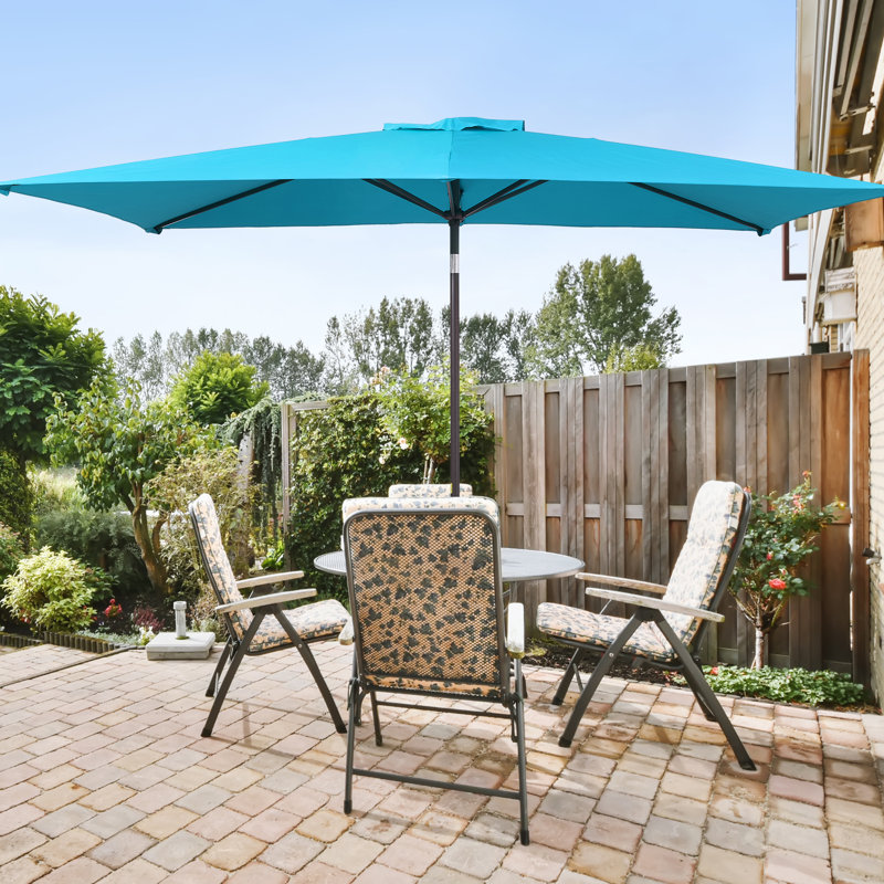 Parasol de marché rectangulaire 10 pi x 6 pi 5 po Laborde, Turquoise