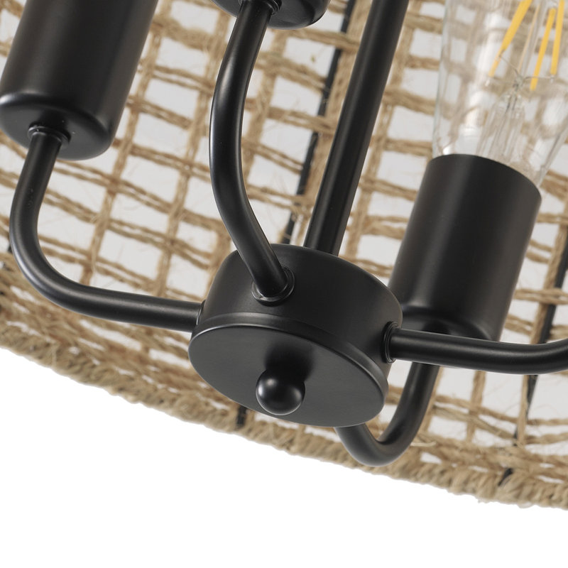 Luminaire suspendu rond en fer 4 lumières
