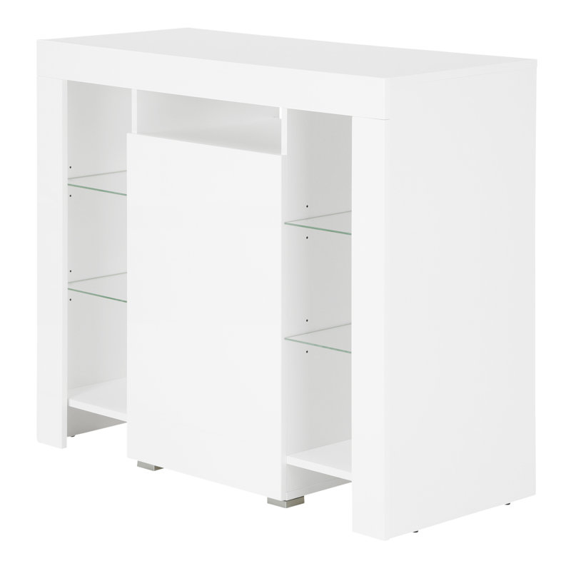 Zeus 104cm Sideboard, White Gloss, Without Led Lighting