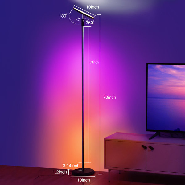 Smart LED Floor Lamp, 67 Color Changing RGB Floor Lamps with Reading  Light, Mood Lighting Corner